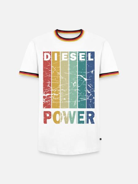 Diesel Power - Männer Kontrast-T-Shirt - Weiß/Dreifarbig