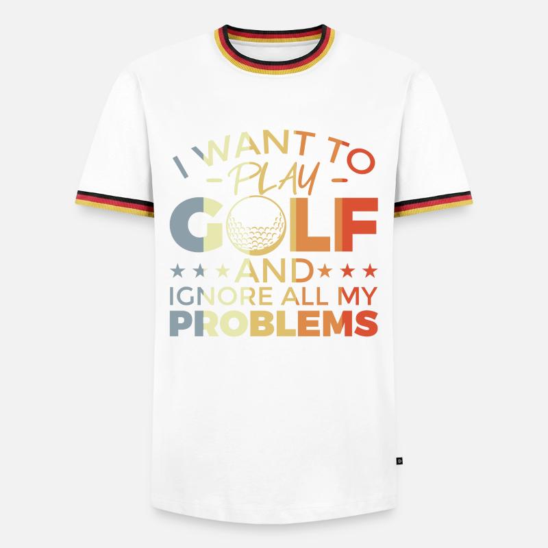 Funny golf saying - Men's Ringer Shirt - white/tricolour