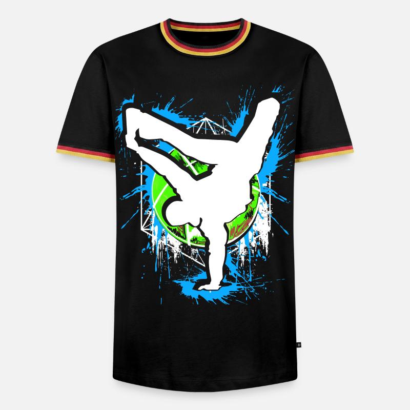 Breakdance - Breakdancer - Breakdancing - BBoy - Männer Kontrast-T-Shirt - Schwarz/Dreifarbig