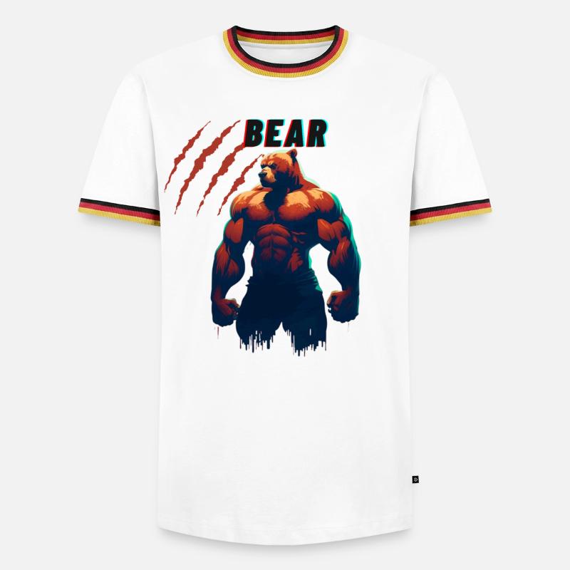 Team Bär - Männer Kontrast-T-Shirt - Weiß/Dreifarbig