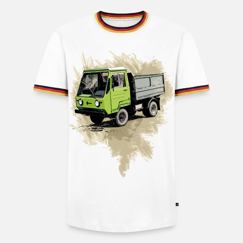Multicar 25 - Männer Kontrast-T-Shirt - Weiß/Dreifarbig