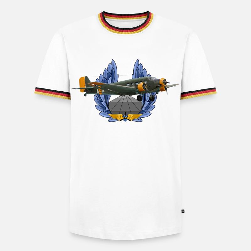 Ju-52 - Männer Kontrast-T-Shirt - Weiß/Dreifarbig