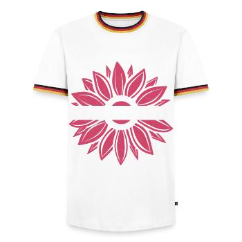Multiple Myeloma Awareness Burgundy Sunflowe - Men's Ringer Shirt - white/tricolour - Front - AI Model Female 172 light (172cm) & AI Model Male 185 light (185cm)