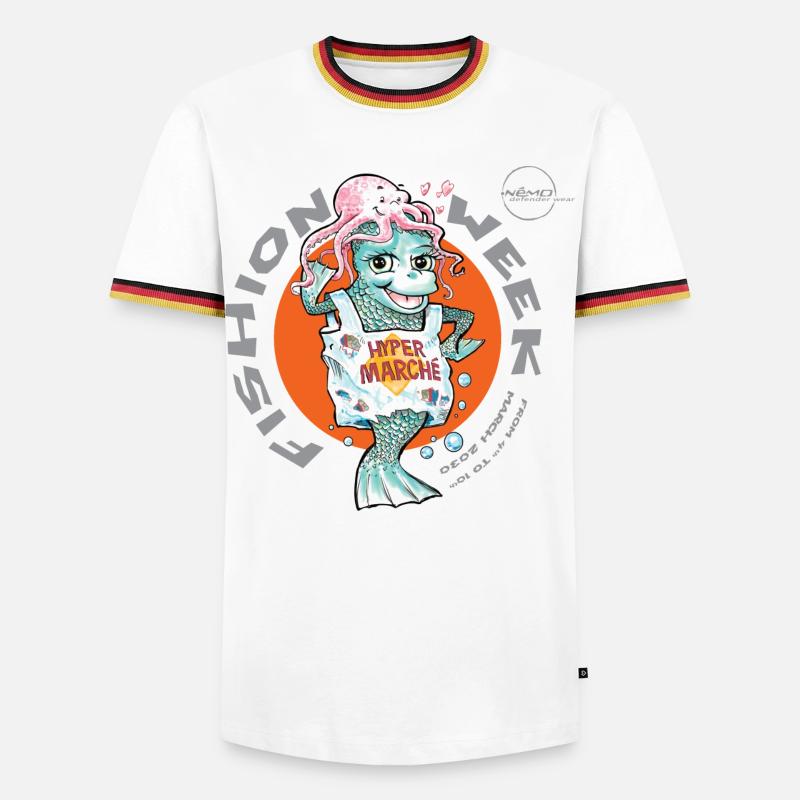 Fishion Week von . Nemo - Männer Kontrast-T-Shirt - Weiß/Dreifarbig