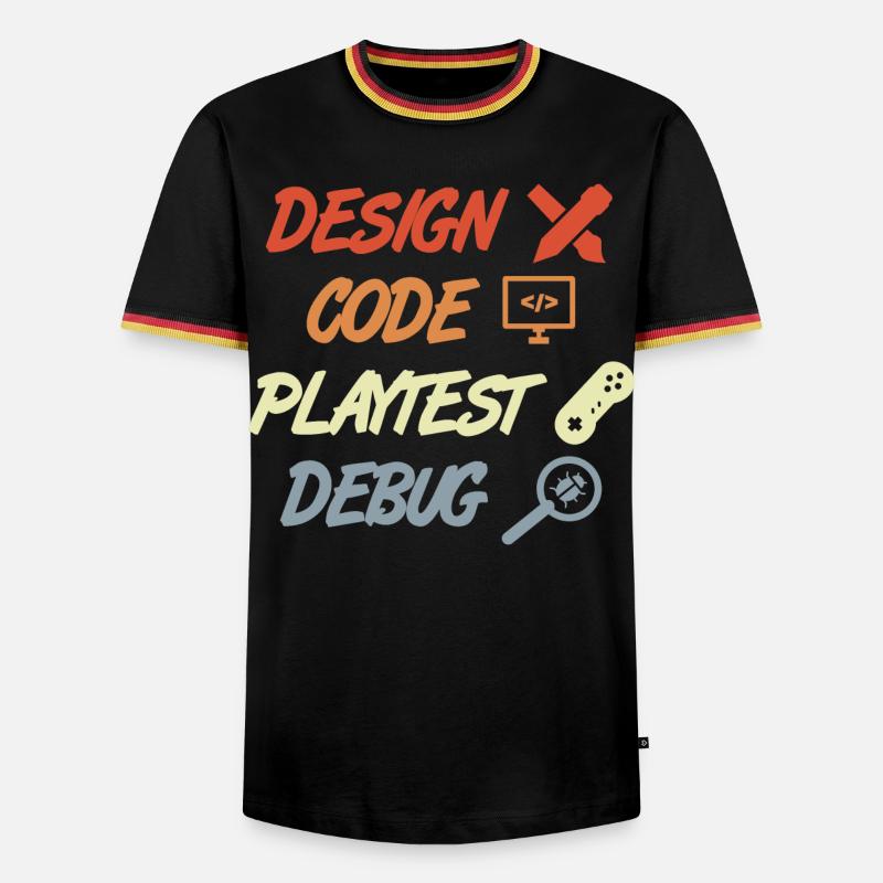Game Development Process - Men's Ringer Shirt - black/tricolour