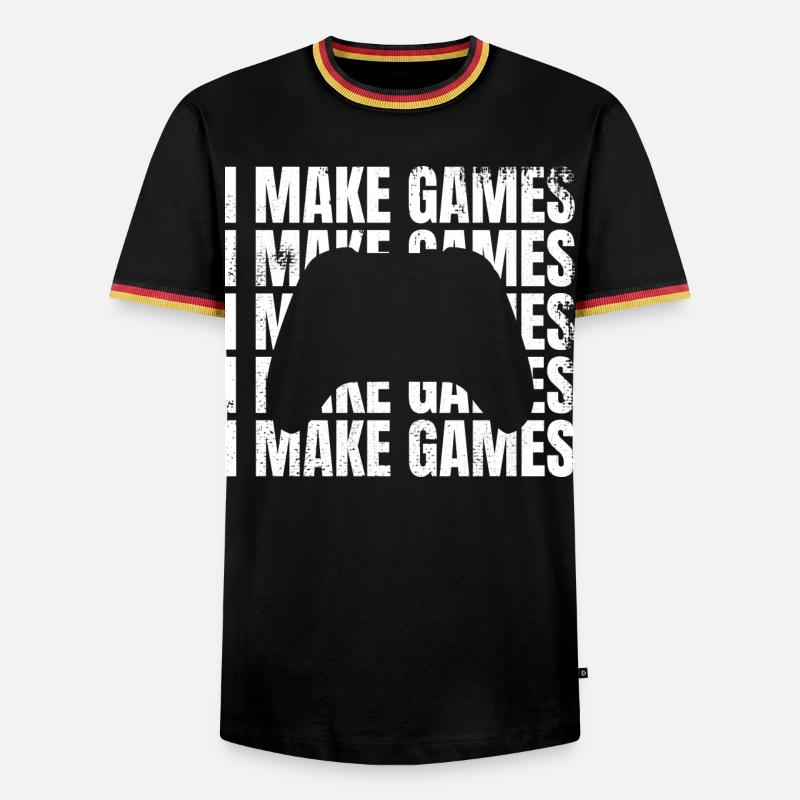 I develop games - Men's Ringer Shirt - black/tricolour