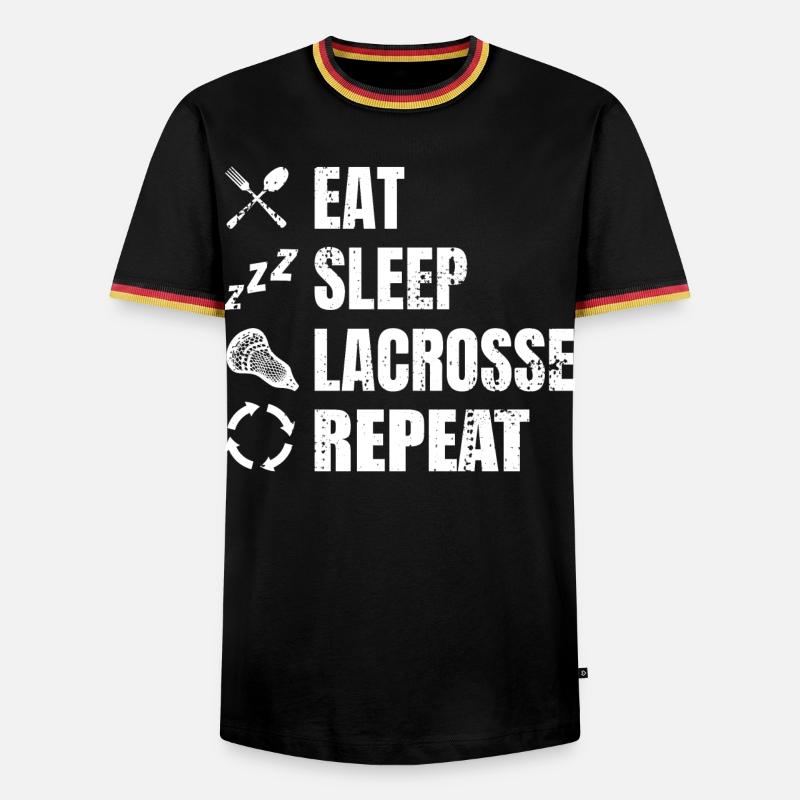 Lacrosse Player Routine - Men's Ringer Shirt - black/tricolour