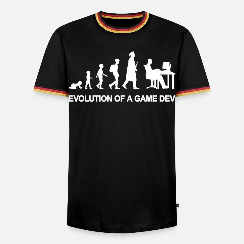 Game Developer Evolution - Men's Ringer Shirt - black/tricolour