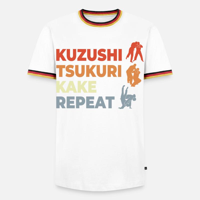 Judo Techniques - Men's Ringer Shirt - white/tricolour