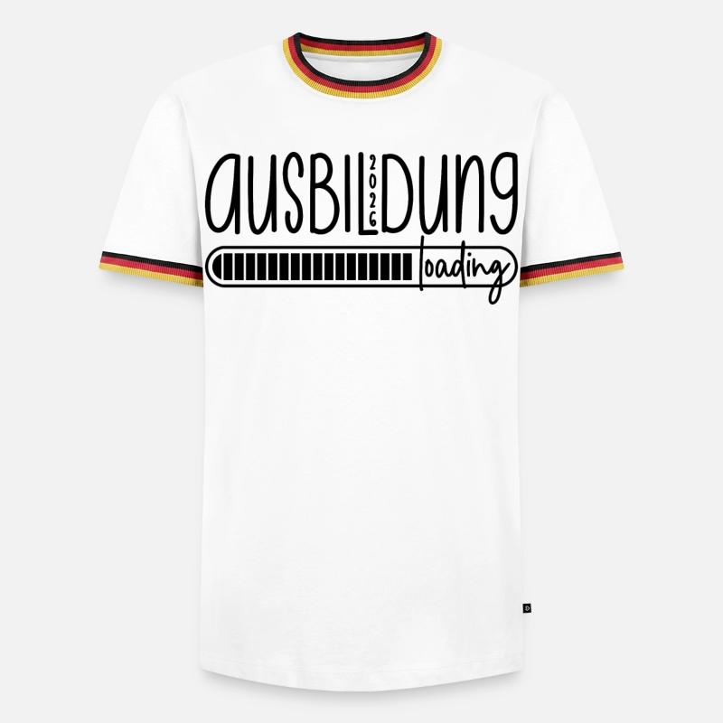 Ausbildung 2026 loading - Männer Kontrast-T-Shirt - Weiß/Dreifarbig