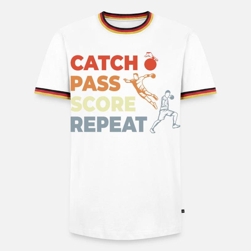 Handball Techniques - Men's Ringer Shirt - white/tricolour
