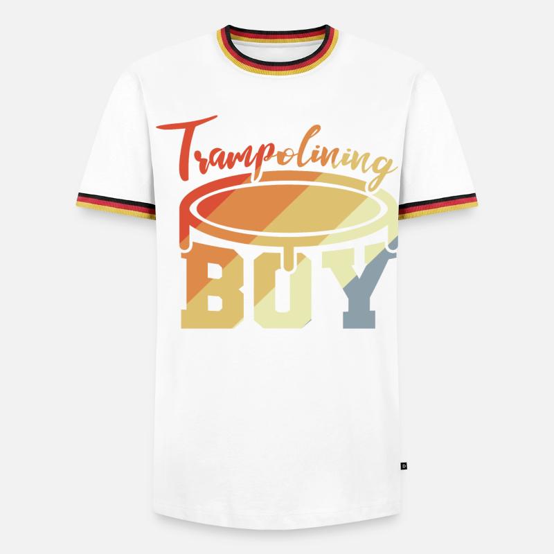 Trampolin Junge - Männer Kontrast-T-Shirt - Weiß/Dreifarbig
