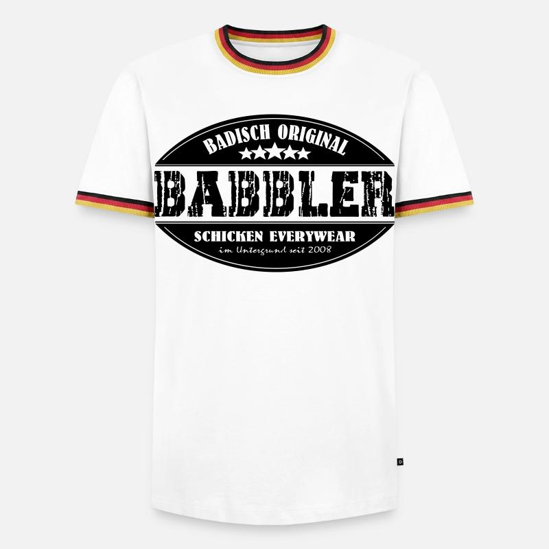 Babbler - Männer Kontrast-T-Shirt - Weiß/Dreifarbig