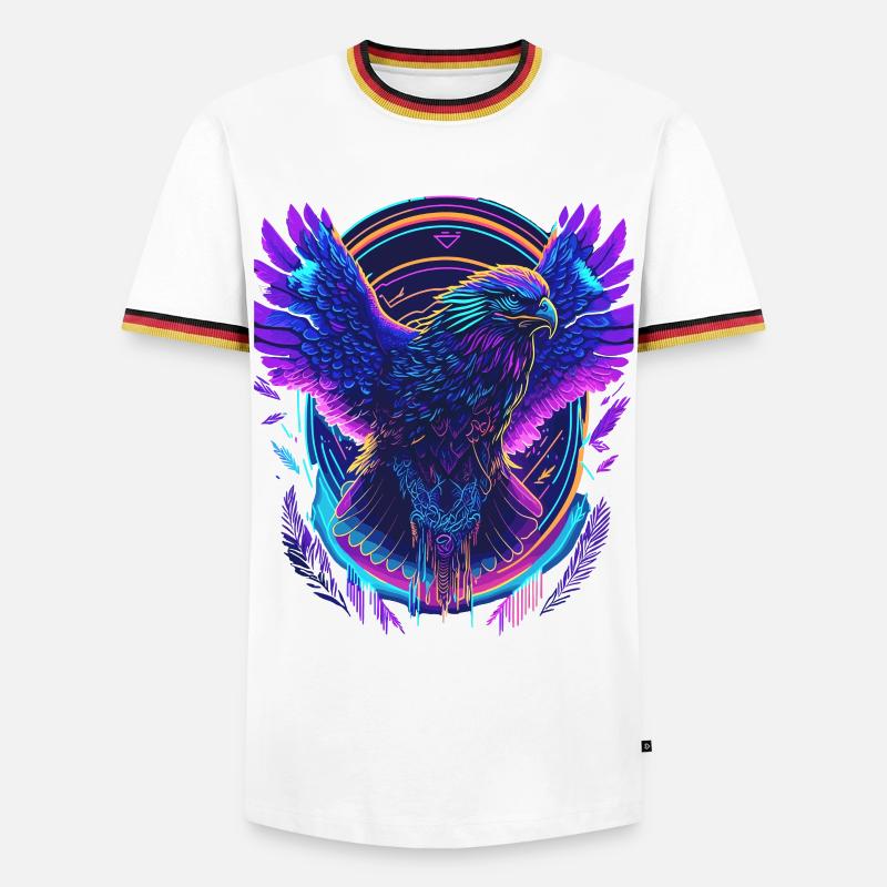 Flying Eagle Synthwave - Men's Ringer Shirt - white/tricolour