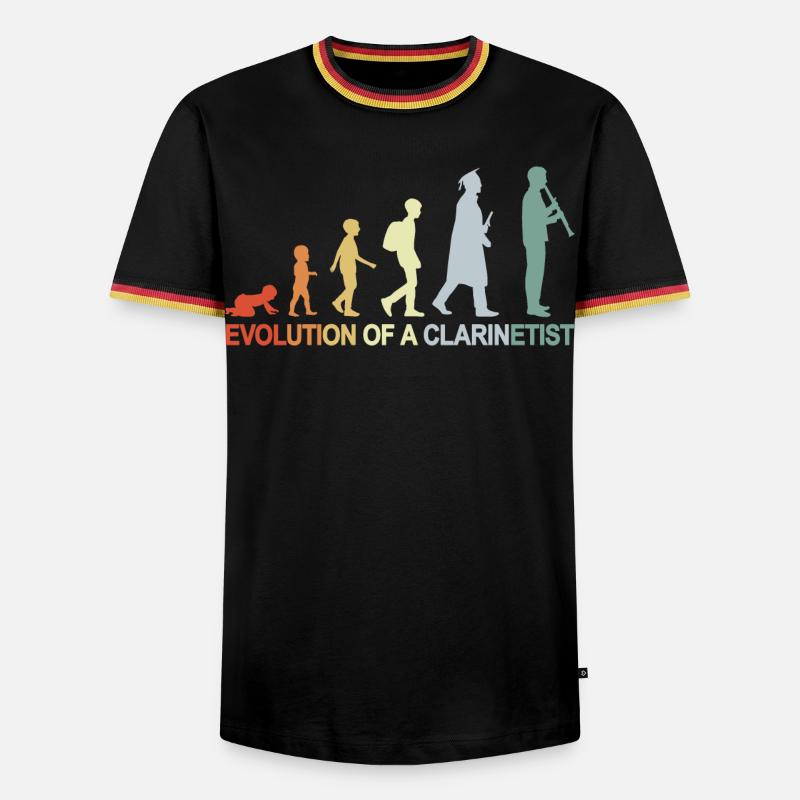 Évolution de la clarinette - T-shirt contrasté Homme - noir/tricolore