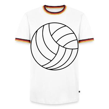 Volley-ball - T-shirt contrasté Homme - blanc/tricolore - Devant - AI Model Female 172 light (172cm) & AI Model Male 185 light (185cm)