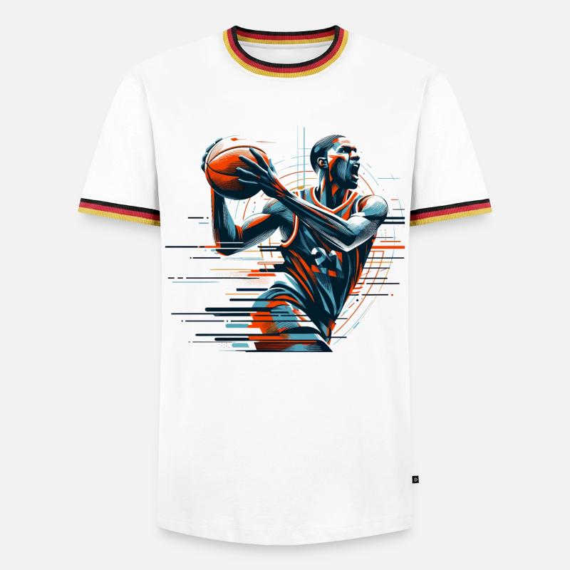 Basketball dynamisch Geschenk - Männer Kontrast-T-Shirt - Weiß/Dreifarbig
