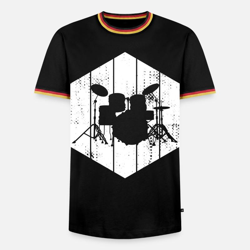 Drum Set Drawing - Men's Ringer Shirt - black/tricolour