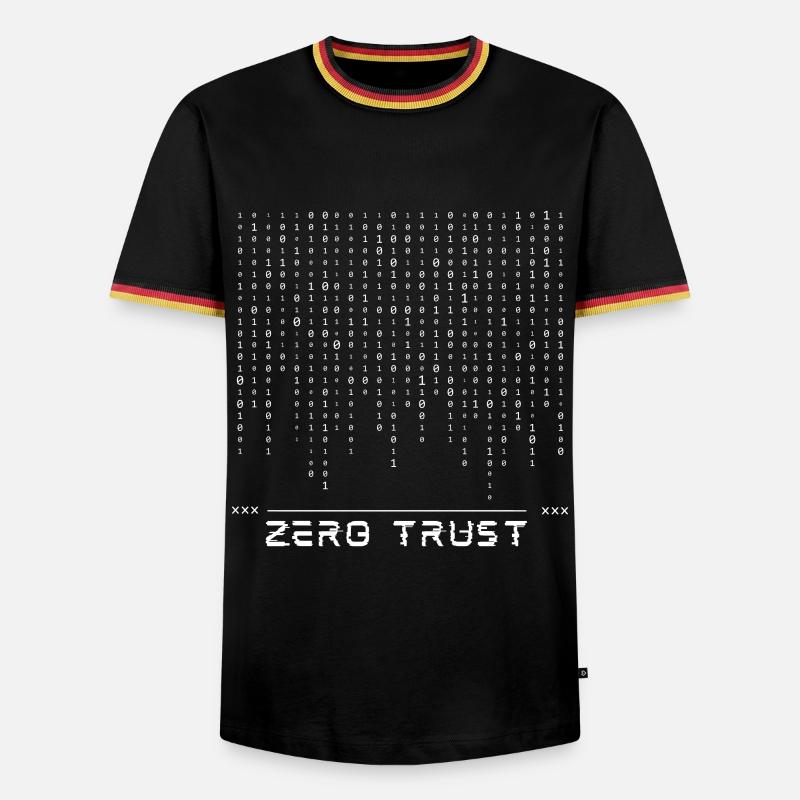 Code binaire Zero Trust - T-shirt contrasté Homme - noir/tricolore
