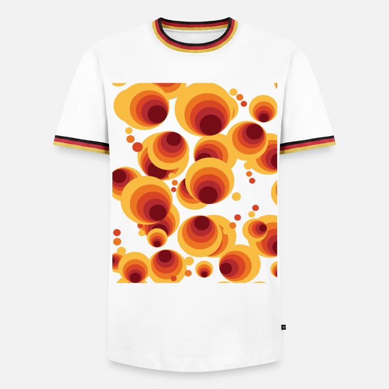 Abstract Polka Dots Circle Pattern - Men's Ringer Shirt - white/tricolour