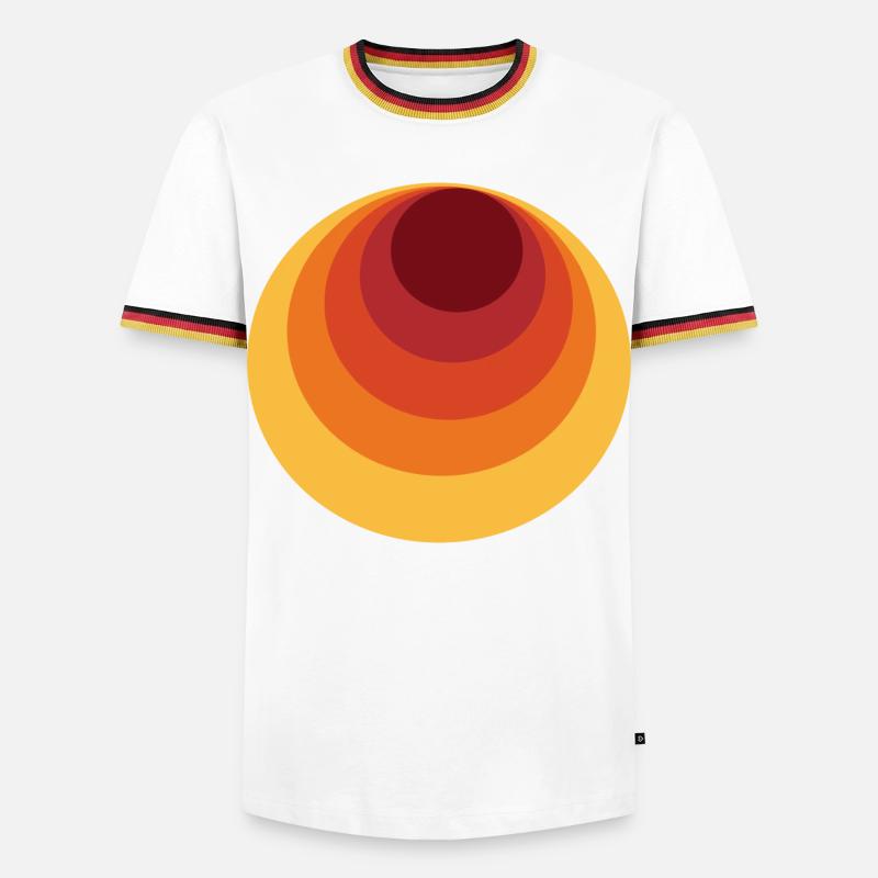 Retro Circle Polka Dot - Men's Ringer Shirt - white/tricolour