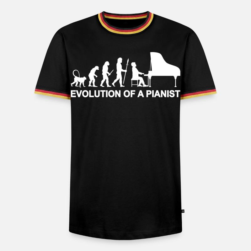 Évolution d’un pianiste - T-shirt contrasté Homme - noir/tricolore