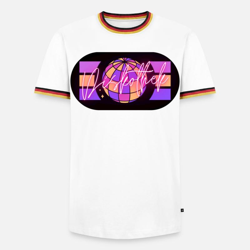 Disko - Männer Kontrast-T-Shirt - Weiß/Dreifarbig
