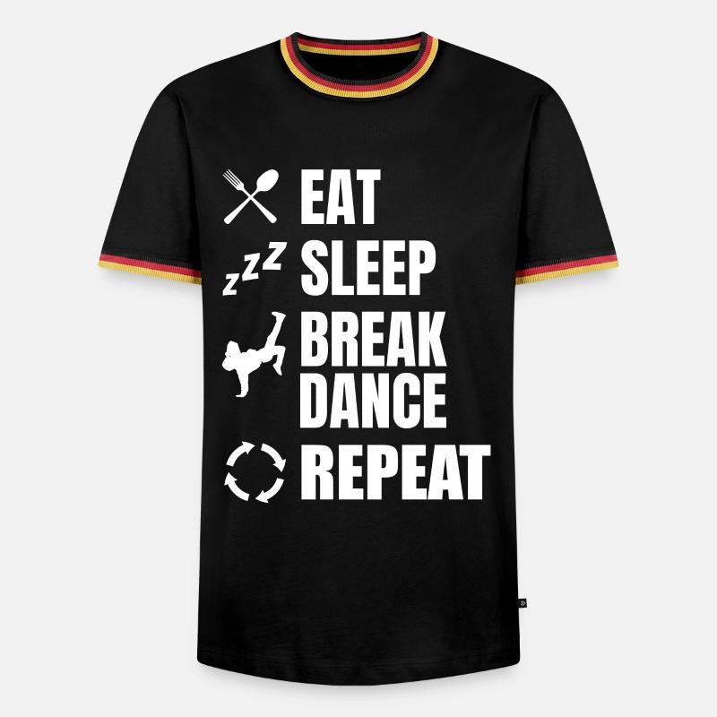 Eating, Sleeping, Breakdancing, Repeating - Men's Ringer Shirt - black/tricolour