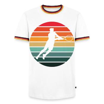 Tennis - T-shirt contrasté Homme - blanc/tricolore - Devant - AI Model Female 172 light (172cm) & AI Model Male 185 light (185cm)