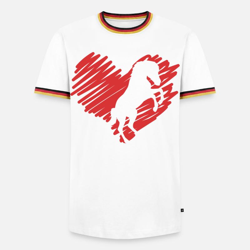 Pferdeliebe - Männer Kontrast-T-Shirt - Weiß/Dreifarbig