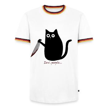 Eew, people... - Men's Ringer Shirt - white/tricolour - Front - AI Model Female 172 light (172cm) & AI Model Male 185 light (185cm)