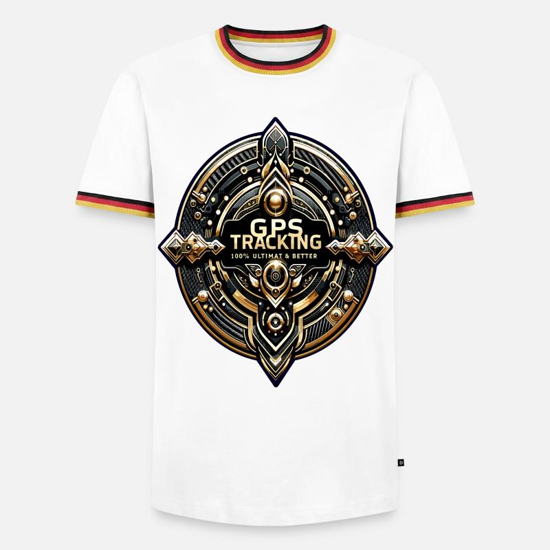 GPS Tracking Sticker - Men's Ringer Shirt - white/tricolour