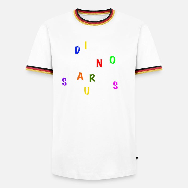 various Dinosaurs Dino line graphics - Men's Ringer Shirt - white/tricolour