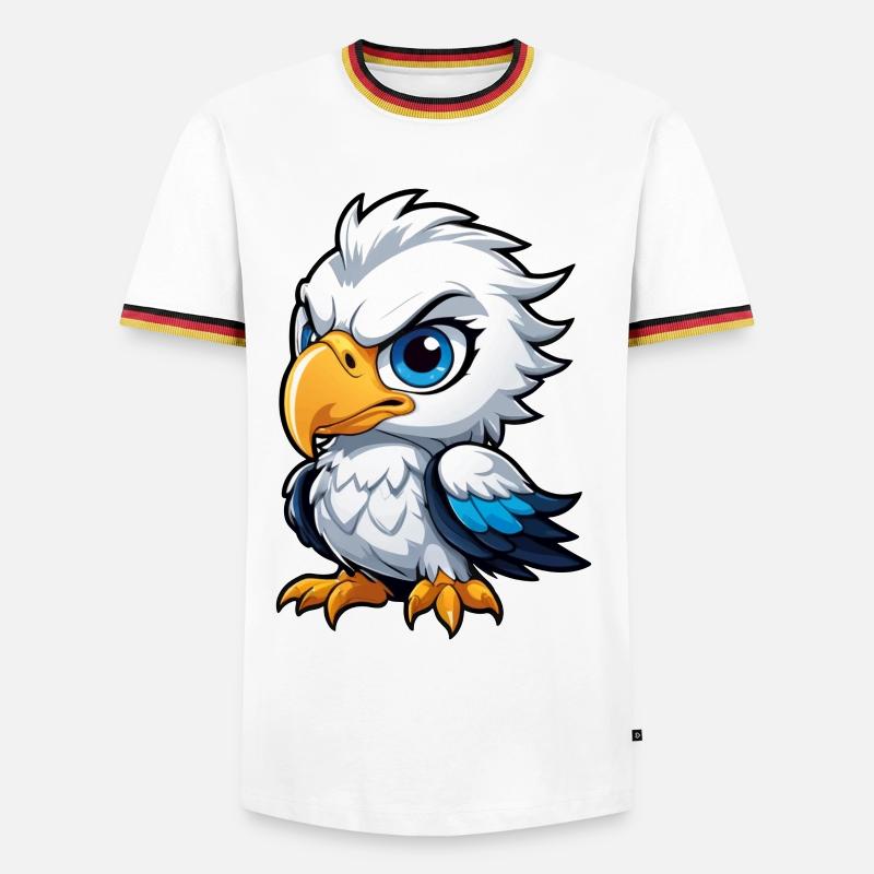 Cheeky Eagle Chick - Männer Kontrast-T-Shirt - Weiß/Dreifarbig
