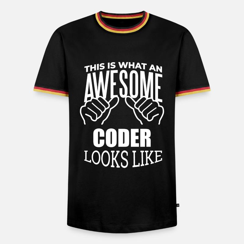 codeur - T-shirt contrasté Homme - noir/tricolore