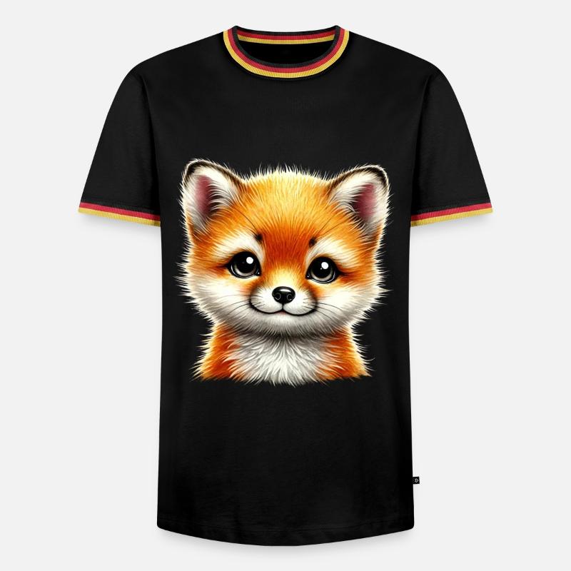 Fox Cute Fox Cub Design - Men's Ringer Shirt - black/tricolour