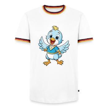 Taube Niedliche Zeichentrickfigur Kawaii Clipart - Männer Kontrast-T-Shirt - Weiß/Dreifarbig - Vorne - AI Model Female 172 light (172cm) & AI Model Male 185 light (185cm)