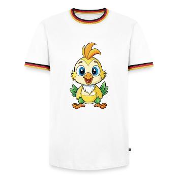 calopsitte mignon personnage de dessin animé Kawaii Clipart - T-shirt contrasté Homme - blanc/tricolore - Devant - AI Model Female 172 light (172cm) & AI Model Male 185 light (185cm)
