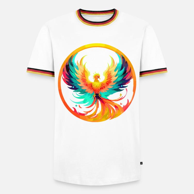 Phoenix Phönix - Männer Kontrast-T-Shirt - Weiß/Dreifarbig