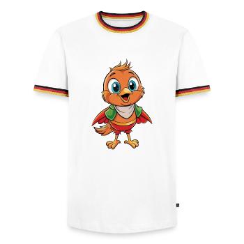 Robin Niedliche Zeichentrickfigur Kawaii Clipart - Männer Kontrast-T-Shirt - Weiß/Dreifarbig - Vorne - AI Model Female 172 light (172cm) & AI Model Male 185 light (185cm)