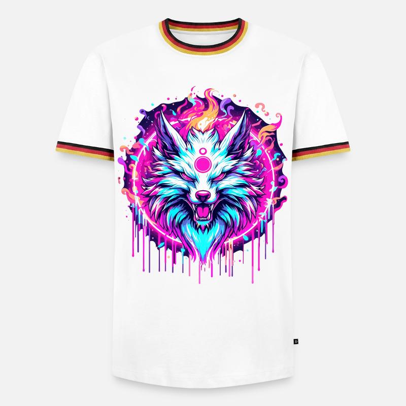 Psychedelic Fox - Men's Ringer Shirt - white/tricolour