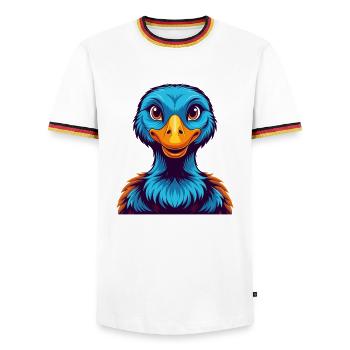 Goose Colorful Kawaii Cartoon Character Clipart - Men's Ringer Shirt - white/tricolour - Front - AI Model Female 172 light (172cm) & AI Model Male 185 light (185cm)