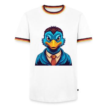 Ente Bunte Kawaii Cartoon Figur Clipart - Männer Kontrast-T-Shirt - Weiß/Dreifarbig - Vorne - AI Model Female 172 light (172cm) & AI Model Male 185 light (185cm)