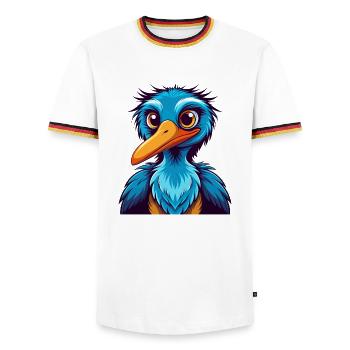 Storch Bunte Kawaii Cartoon Figur Clipart - Männer Kontrast-T-Shirt - Weiß/Dreifarbig - Vorne - AI Model Female 172 light (172cm) & AI Model Male 185 light (185cm)
