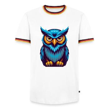 Owl Colorful Kawaii Cartoon Character Clipart - Men's Ringer Shirt - white/tricolour - Front - AI Model Female 172 light (172cm) & AI Model Male 185 light (185cm)