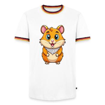 Hamster Niedliche Zeichentrickfigur Kawaii Clipart - Männer Kontrast-T-Shirt - Weiß/Dreifarbig - Vorne - AI Model Female 172 light (172cm) & AI Model Male 185 light (185cm)