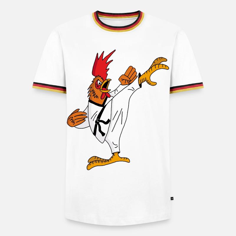 Rooster and Karate - Men's Ringer Shirt - white/tricolour