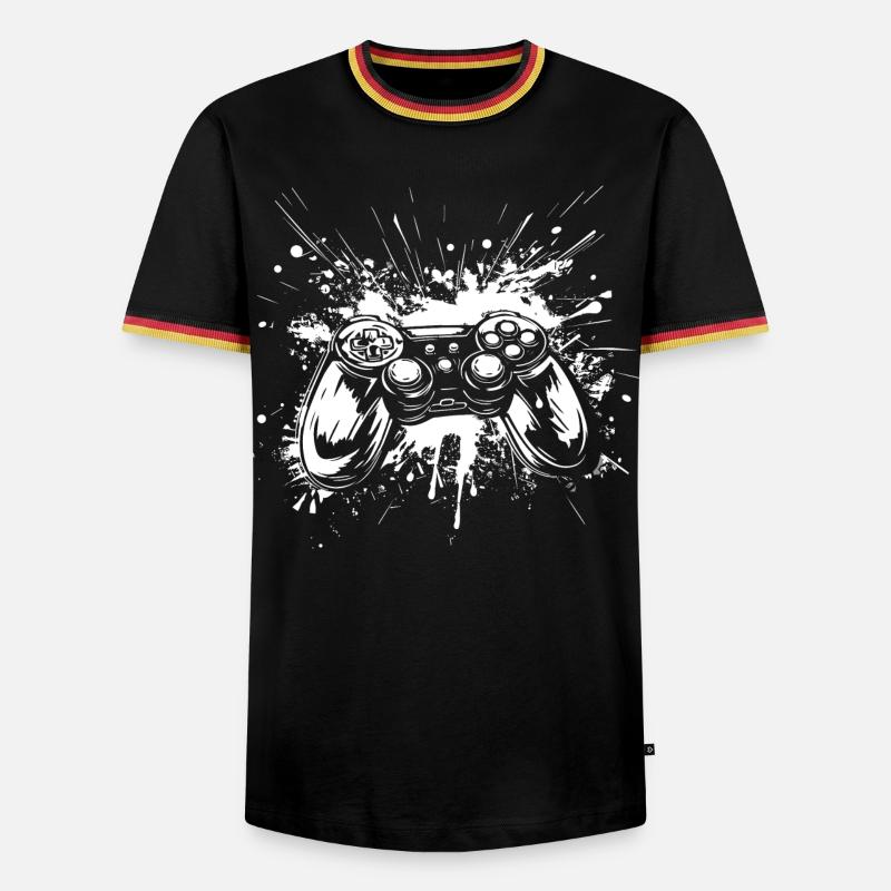 Game Controller - Männer Kontrast-T-Shirt - Schwarz/Dreifarbig