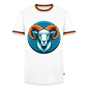 Ram Niedliche Kawaii Cartoon Clipart Tier Haustier Logo - Männer Kontrast-T-Shirt - Weiß/Dreifarbig - Vorne - AI Model Female 172 light (172cm) & AI Model Male 185 light (185cm)