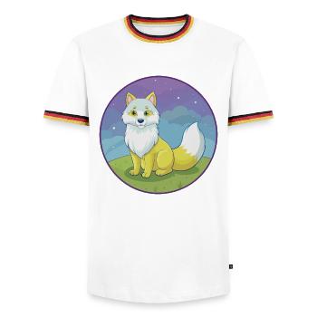 Polarfuchs Niedlich Kawaii Cartoon Clipart Tier Haustier - Männer Kontrast-T-Shirt - Weiß/Dreifarbig - Vorne - AI Model Female 172 light (172cm) & AI Model Male 185 light (185cm)